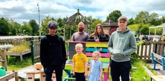 LESSONS at a primary school will be great outdoors thanks to a generous donation from Coleg Cambria. mudkitchencambria1