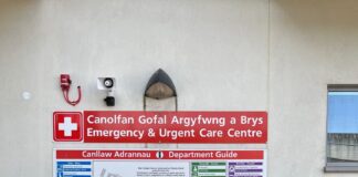 Over £1,200 raised for Bronglais A&E Georgina Bellcourt cheque presentation