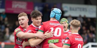 Wales U16 beat Scotland but Students lose to England Wales U16 celebrate a try credit Mark Stringer
