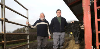 Cabinet Secretary for Climate Change and Rural Affairs, Huw Irranca-Davies will hear how Farming Connect’s ‘Start to Farm’ scheme is safeguarding the future prosperity of family farms in Wales at this year’s Royal Welsh Show. William Griffiths and Martyn Owen. 1