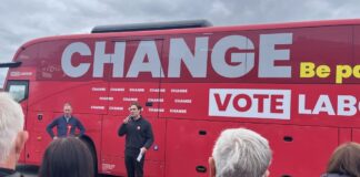 Labour Battle Bus Comes To Pembrokeshire labour battle bus
