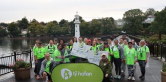 Care team’s walk raises £15,000 for Tŷ Hafan 2 25k for 25 years team set off from Roath Park 1