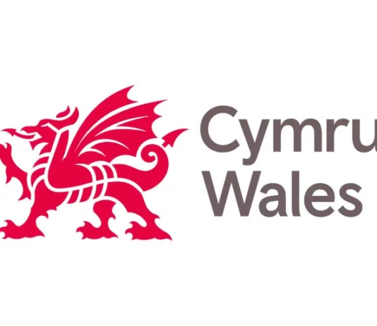 Tîm Cymru on the catwalk at London Fashion Show CWB logo