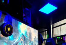 Dyma’r lluniau cyntaf o arena E-chwaraeon coleg arloesol newydd gwerth £230,000. ESPORTS1 scaled