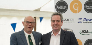 Haverfordwest Creamery cheese wins Champion trophy at Global Cheese Awards Michael Rogers L and Jack Eade R GCA 2024