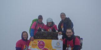 Fundraising hero takes on final feat for Brain Tumour Research Paul at the summit