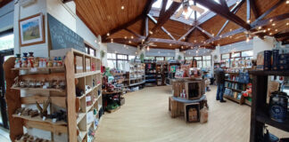 Pop-up Corris Crafts Christmas Shop and Deli opens Panorama shot of Corris pop up shop
