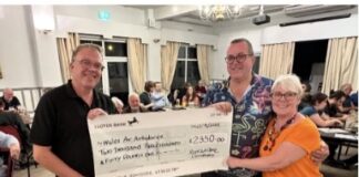 Quiz marathon raises thousands for lifesaving charity Rod and Sally Cheque Presentation
