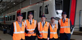 More than 50% of brand-new trains are running as part of £800m investment Cabinet Secretary for Transport and North Wales Ken Skates CAF visit