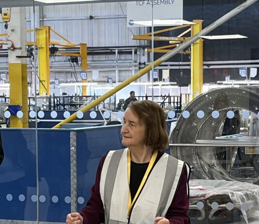 Welsh and UK Government Ministers visit GE Aerospace to Highlight Support for Welsh Aerospace Sector Nia Griffith at GE scaled