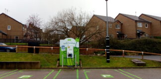 Study reveals the UK hotspots for RAPID EV charging Electric Vehicle Rapid Charger Lidl Car Park Barkerend Road Bradford geograph.org .uk 7369740