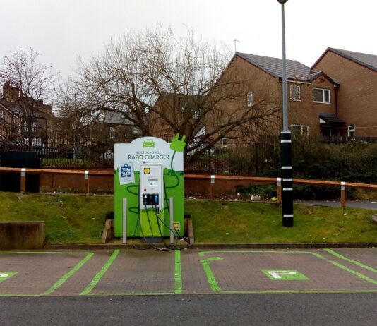 Study reveals the UK hotspots for RAPID EV charging Electric Vehicle Rapid Charger Lidl Car Park Barkerend Road Bradford geograph.org .uk 7369740