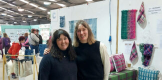 Wonderwool Wales bursary winners preparing for New Designers showcase Nan y and Rachel 1