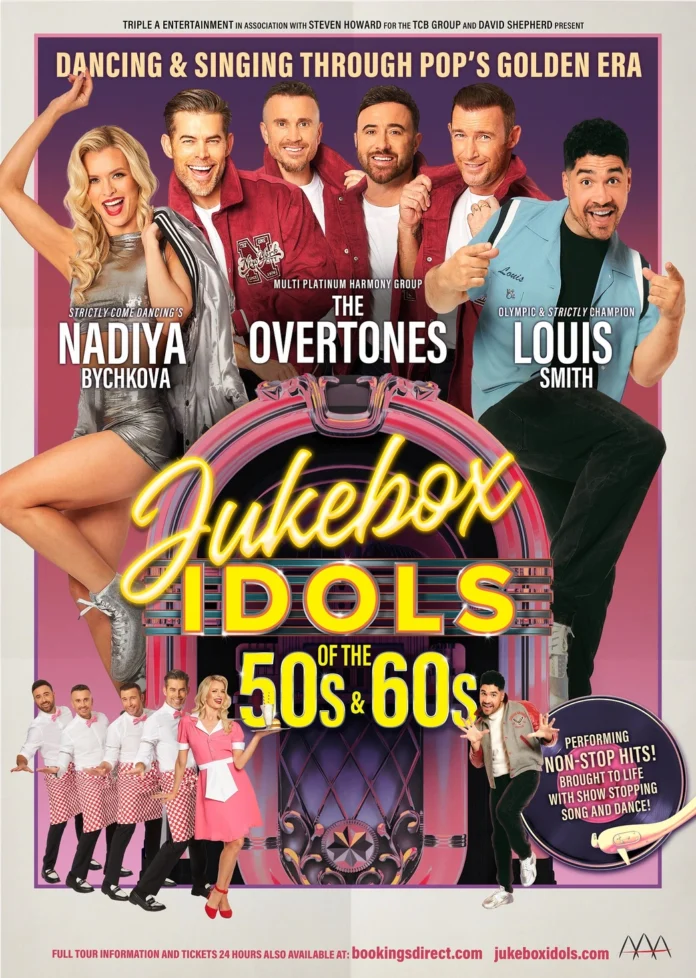 Jukebox Idols tour poster Nadiya Bychkova, The Overtones and Louis Smith (please credit The TCB Group).