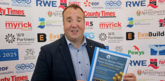 Entrepreneur thanks Powys Business Awards for expanding enterprises Lee (landscape)