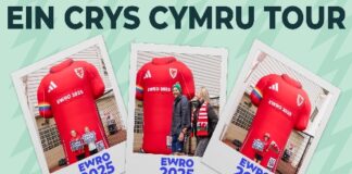 ‘Ein Crys Cymru’ tour stops in Carmarthen to celebrate Wales’ first Women’s EURO appearance ein crys cymru wide
