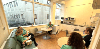 Charitable donations fund staff room upgrade for Glangwili pharmacy GGH Pharmacy staff room refurb