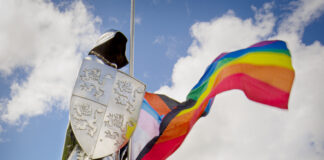 ‘Flowers, Food & Rainbows’ all set for Llandovery in August Statue and Progress flag COURTESY OF Jason Elberts