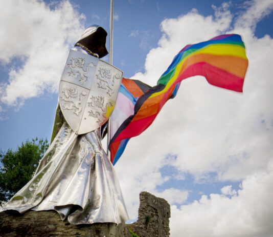 ‘Flowers, Food & Rainbows’ all set for Llandovery in August Statue and Progress flag COURTESY OF Jason Elberts
