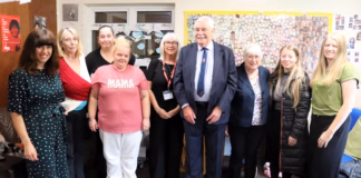 Former Lord Mayor Cllr Paxton Hood-Williams Visits Action For Children’s Much Loved Stepping Stones Service In Swansea paxton with staff and family members