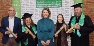 Leading training company’s quartet celebrate apprenticeships success Press pic CTC Staff Graduating with Faith