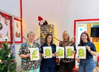 Spectacular charity ball raises over £8k for Bronglais children’s ward Angharad Ward staff celebrate their fundraising