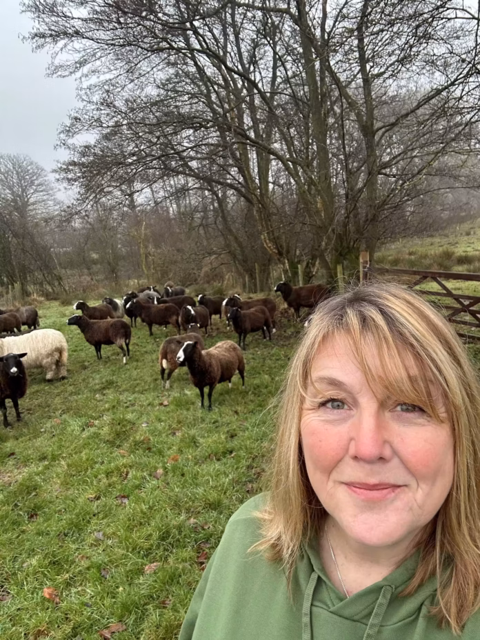 Steph MacDonald with sheep