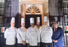 Chefs serve up St David’s Day treats at 10 Downing Street reception Chefs outside 10 Downing Street