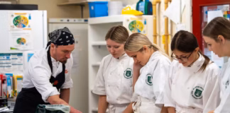 Webinars to target future hospitality and food and drink apprentices Welshpool High School Students taking part in Risotto Workshop (1)