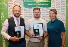 Father and son double at Cambrian Training Company awards Andy, Oliver and Faith