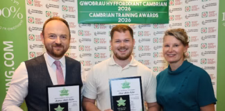 Father and son double at Cambrian Training Company awards Andy, Oliver and Faith