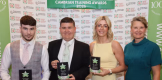 Three outstanding apprentices win Cambrian Training Company Awards Apprentice awards winners with Faith