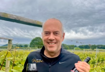 Kerry Vale Vineyard launches a new 1140 red wine during English Wine Week Russell Cooke with red wine