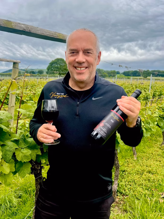 Russell Cooke with red wine Russell Cooke with red wine