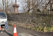 Historic church in Caerphilly restored through energy developer’s social value programme Llanfabon Church wall restoration, Nelson (after)