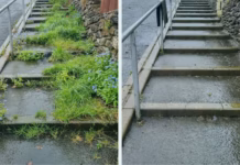 Cleaner & Greener Programme Reaches Every Ward Across Caerphilly County Borough Cleaner and Greener before and after