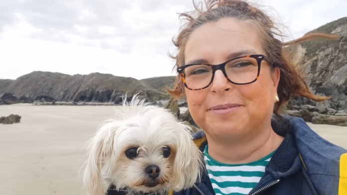 helen with dog